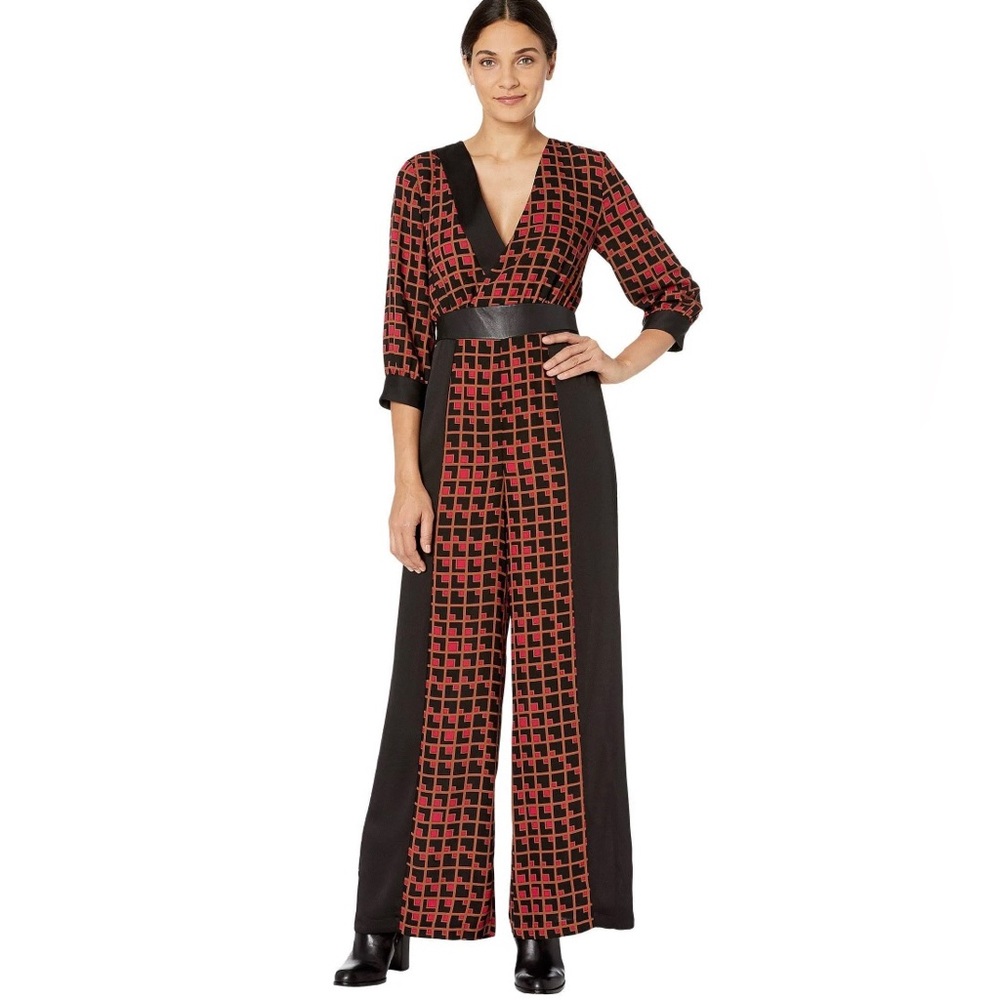 BCBGMAXAZRIA geometric print jumpsuit